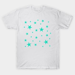 Turquoise Stars Pattern | Mint | Green Blue T-Shirt